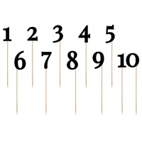 Topper neri per numeri da tavola - 11 pezzi.