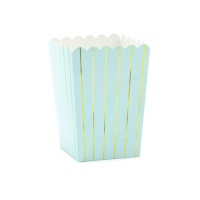 Scatola acquamarina con linee dorate di 12,5 cm - 6 unità