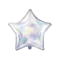 Palloncino stella bianco iridescente da 48 cm - PartyDeco