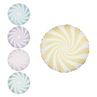 Palloncino rotondo spirale pastello da 45 cm - PartyDeco - 1 unità