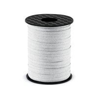 Nastro per palloncini argentato con glitter da 5 mm - 225 m