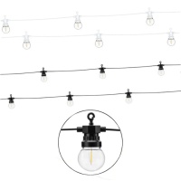 Catena luminosa 10 lampadine led nere stile vintage - 8 m