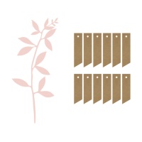 Decorazione di rami di carta rosa chiaro con etichette - 6 unità