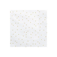 Tovaglioli bianchi con puntini dorati da 16,5 x 16,5 cm - 20 unità