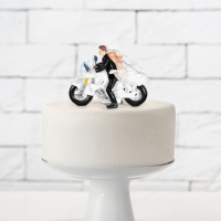 Statuina torta nuziale sposi in moto da 11,5 cm