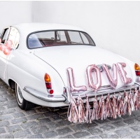 Kit di decorazione per auto Love rosa-dorato