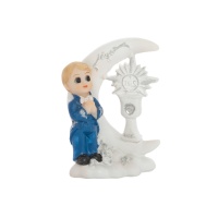 Figura per la torta della Prima Comunione con ornamento per bambino - 9 cm