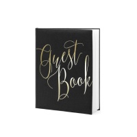 Libro nero delle firme Guest Book in oro