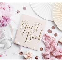 Guestbook rosa con scritte dorate