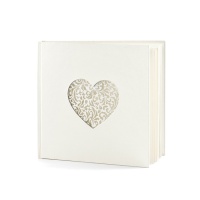 Guestbook bianco perla con dettaglio cuore
