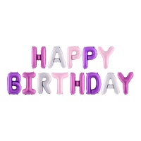 Palloncino scritta Happy Birthday da 35 cm - PartyDeco