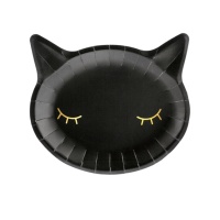Piatti gattino nero 22 x 20 cm - 6 unità