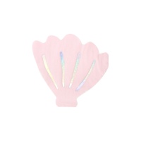 Tovaglioli conchiglia rosa da 12,5 x 13 cm - 20 unità