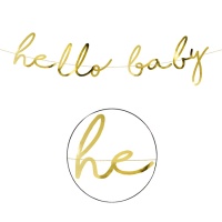 Festone dorato Hello Baby - 2,00 m