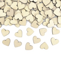 Coriandoli in legno a forma di cuore - 50 pezzi