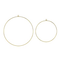 Anello decorativo di metallo dorato - 2 unità