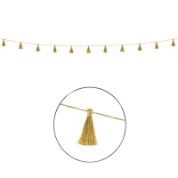 Festone dorato con pompon di nappe - 1,90 m