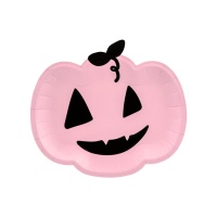 Piatti a forma di zucca rosa 25 x 22 cm - 6 pz.