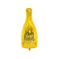 Palloncino XL bottiglia dorata Happy New Year da 32 x 82 cm - PartyDeco