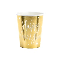 Bicchieri dorati Happy New Year 220 ml - 6 unità