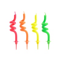 Candele a spirale multicolore - 4 pz.