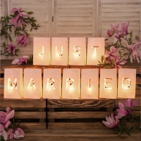 Sacchetti lume di candela con scritta Just Married - 11 unità