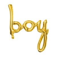 Palloncino scritta Boy dorata da 63 x 74 cm - PartyDeco
