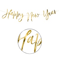Ghirlanda di Capodanno dorata - 2 m