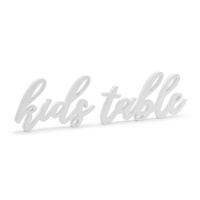 Cartello da tavolo per bambini in legno bianco - 38 x 10 cm