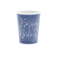 Bicchieri Happy Birthday lilla  220 ml - 6 unità