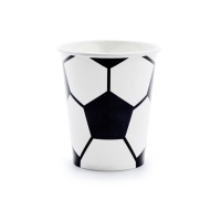 Bicchieri di calcio bianco e nero da 260 ml - 6 unità