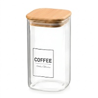 Barattolo da 1,2 L in borosilicato con coperchio in bambù Coffee