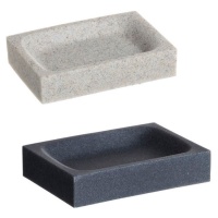 Portasapone quadrato in pietra e sabbia 11,4 x 7,8 cm - 1 pezzo