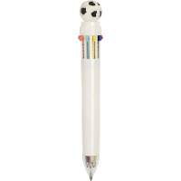Penna a sfera multicolore a 4 colori con pallone da calcio