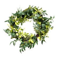 Corona decorativa per candela verde di 35 cm