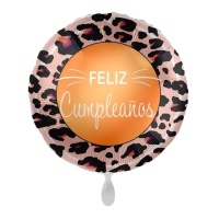 Palloncino rotondo Happy Birthday Leopard Border 43 cm - Premioloon