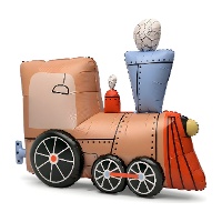 Palloncino a forma di treno a vapore da terra, 76 x 72 cm