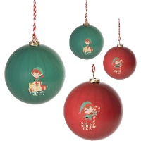 Palline di Natale con elfi - 4 pezzi