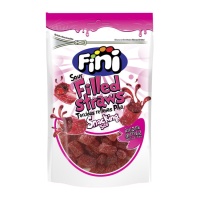 Tronchetti di liquirizia intrecciata alla fragola ripiena con zucchero frizzy da 165 g - Fini Sour Filled Straws