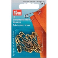 Spille di sicurezza 3,8 cm placcate oro - Prym - 12 pz.