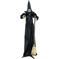 Strega gigante animata per Halloween con luci, suoni e movimento, 185 cm