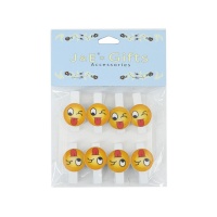 Mollette decorative emoji da 3,5 cm - 8 unità