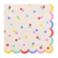 Tovaglioli per dolci a coriandoli 16,5 x 16,5 cm - 20 pezzi