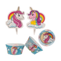 Pirottini e picks cupcake Unicorno - 24 unità