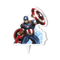 Candelina Capitan America Avengers - 8 cm - 1 unità