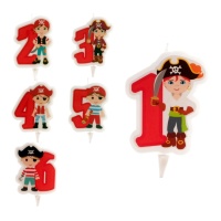 Candela numero pirata 7 cm - 1 pezzo