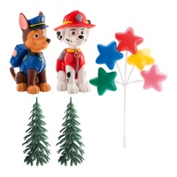 Kit decorazione torta Chase e Marshall Paw Patrol - 5 unità