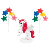 Kit decorazione torta Unicorno - 3 unità