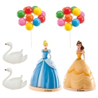 Kit decorazione torta Cenerentola e Bella - 6 unità