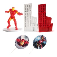 Kit decorazione torta Iron Man - 5 unità